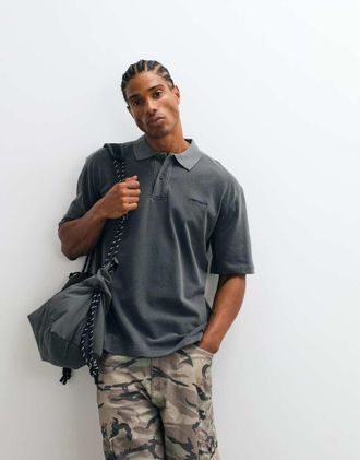 Carhartt Work in Progress polo Wayne nero slavato