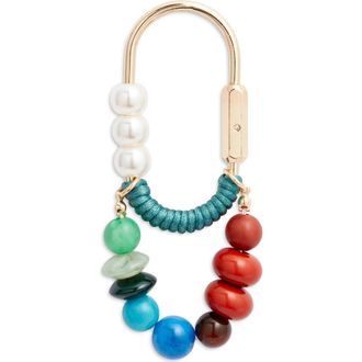 Chelsea28 Beaded Carabiner Bag Charm in Blue Multi- Gold at Nordstrom