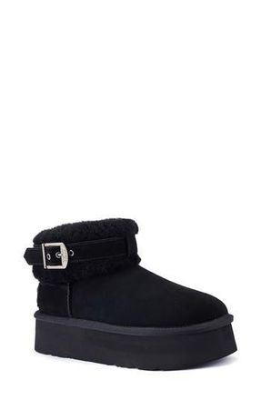 Australia Luxe Eden Genuine Shearling Platform Bootie in Black at Nordstrom Rack, Size 6