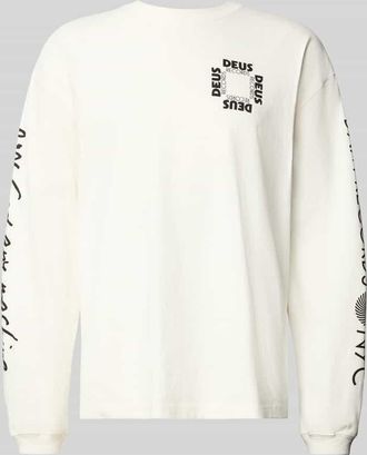 Deus Longsleeve mit Label-Print Modell DEFACTO in Weiss, Größe XXL