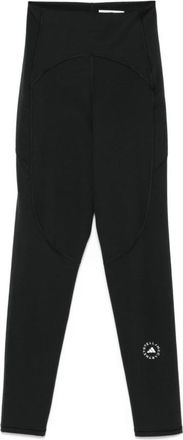 adidas by Stella McCartney Zwarte Stretchbroek met Logodetails - Dames - Trainingsleggings - Zwart - S - Fitness