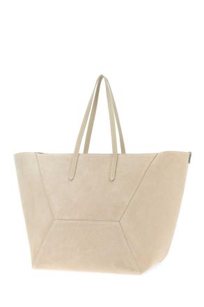 Brunello Cucinelli Womens Suede Tote Beige Calf Bos Taurus
