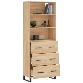 Berkfield Home Highboard Sonoma Oak 69.5x34x180 cm Engineered Wood in Light Brown