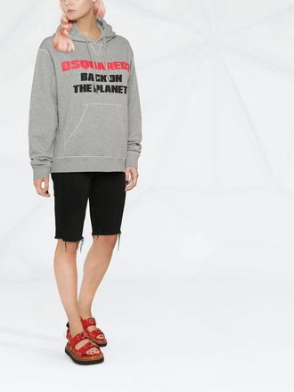 Dsquared2 Womens Slogan-Print Hoodie Aw22 W