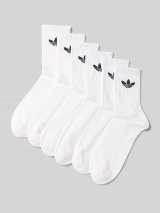 adidas Originals Socken mit Label-Print im 6er-Pack in Weiss, Gr&ouml;&szlig;e 35-38