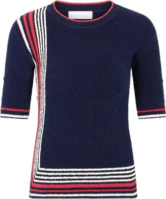 Paco Rabanne Top in maglia a righe - Blu