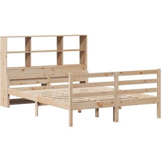 vidaXL Bookcase Bed without Mattress 150x200 cm King Solid Wood Pine Vidaxl
