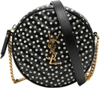 Saint Laurent Pre-owned Quilted Polka Dot Crossbody Bag - Dames - Vintage Schoudertas - Zwart - ONE Size - Leer - Vintage