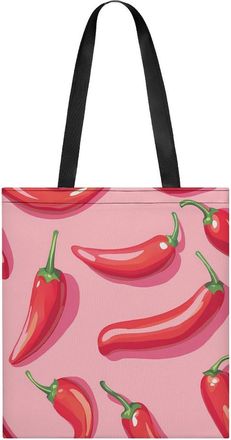 Generic Pepper Pattern Womens Tote Casual Shopping Bag Lightweight Shoulder Bags Hobos Handbag for Work Travel Daily 35x40cm