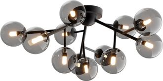Maytoni Deckenlampe Dallas Grau/Schwarz, 12-flammig ø 60 cm