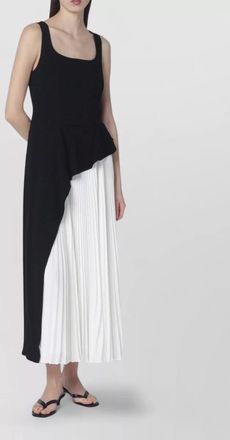 SIMKHAI zayla color block pleated midi dress