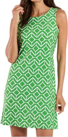 Jude Connally Beth Dress In Sail Geo Grass Green