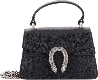 Gucci Dionysus Top Handle Bag Leather with Crystals Mini satchel - Zwart