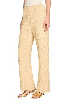 Sandro Rhinestone knit trousers in Gold at Nordstrom, Size 38 Eu