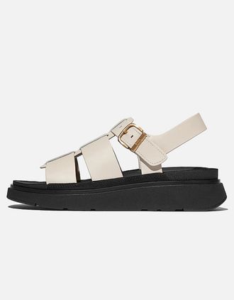 FitFlop Womens FitFlop Womens Gen-FF Leather Fisherman Sandals - Paris Beige A99 - White - Size: 5