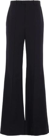 Balenciaga Broeken, Dames, Zwart, S, Katoen, Zwarte Broek met Wijde Pijpen