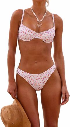 Kulani Kinis Vintage V Full Coverage Bikini Bottom In Rosie Posie