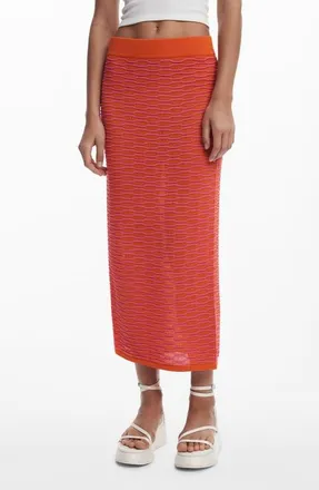 Desigual Knit Cover-Up Midi Skirt in Red at Nordstrom, Size X-Large