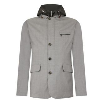 Moorer Elegante jas met capuchon - Heren - Zomerjassen - Grijs - M - Wol - Jassen