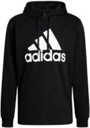 adidas Essentials Logo Hoodie Asia Sizing Black White GV5281