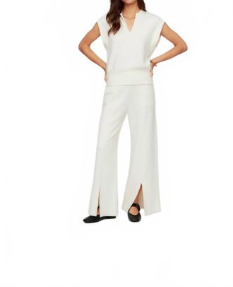 Fifteen Twenty Front Slit Sweatpants In Cream