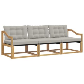 vidaXL Conjunto De Sof&aacute;s De Exterior 3 Pcs Blanco Y Gris Claro Vidaxl