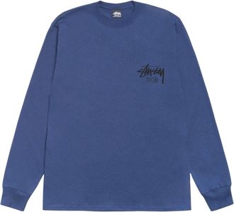 St&uuml;ssy Tops, Heren, Blauw, M, Long Sleeve Top