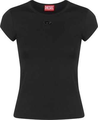 Diesel Tops, Dames, Zwart, S, Katoen, T-Angie-Od T-Shirt