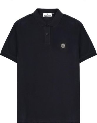 Stone Island Navy Blue Logo Polos