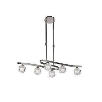 Netlighting Ice Telescopic Semi Flush Convertible 6 Light G9 Polished Chrome in Silver