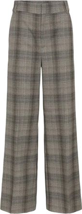 Inwear Checkieiw Straight Pant - Dames - Straight fit broeken - Bruin - 2XL - Polyester - Broeken