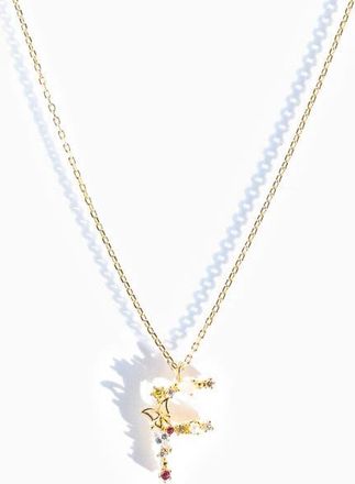 Girls Crew Flutterfly Initial Necklace in Gold at Nordstrom