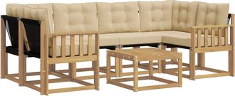 vidaXL Conjunto De Sof&aacute;s De Exterior 7 Uds. Y Beige Vidaxl