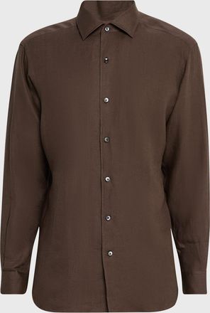 Ermenegildo Zegna Mens Oasi Lino Sport Shirt