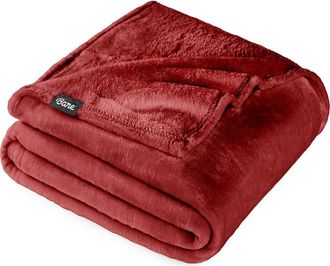Bare Home Microplush Fleece Blanket in Rosewood at Nordstrom, Size Twin