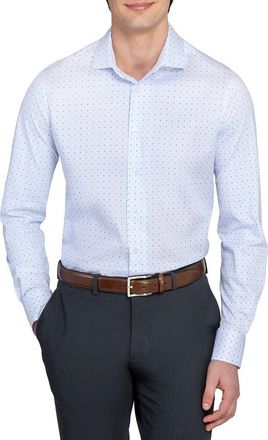 W.R.K Slim Fit Metro Diamond Reworked Dress Shirt in White/Blue at Nordstrom, Size 16.5 - R