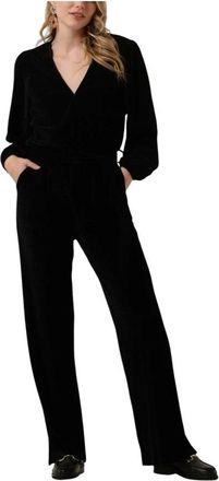 Another Label Long Sleeve Jumpsuit - Dames - Jumpsuits - Zwart - XS - Polyester - Jumpsuits & Playsuits