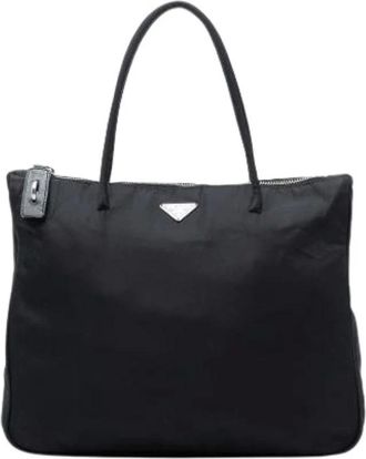 Prada Pre-owned Tote Bags, female, Black, Size: ONE SIZE Pre-owned Nylon Tote