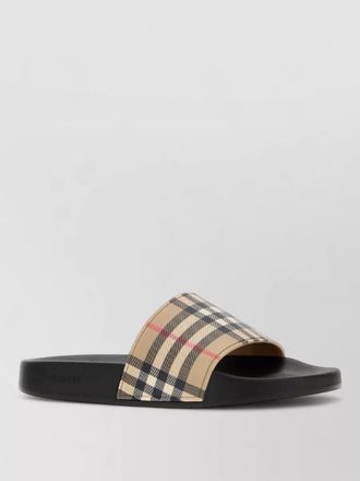 Burberry rubber slides check pattern flat sole