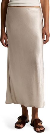 Vince Side Slit Matte Satin Slip Skirt in Champagne at Nordstrom, Size Xx-Small