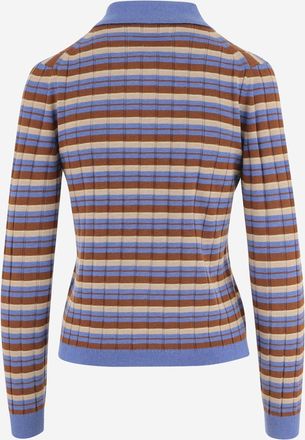 Guest In Residence Womens Sweater Silk And Linen, Striped Multicolour