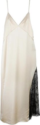 Weili Zheng Lingerie Jurk - Dames - Casual kleedjes - Beige - M - Satijn - Kleedjes