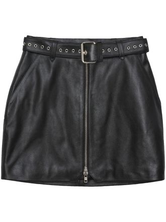 Anine Bing Ana leather straight skirt - Black