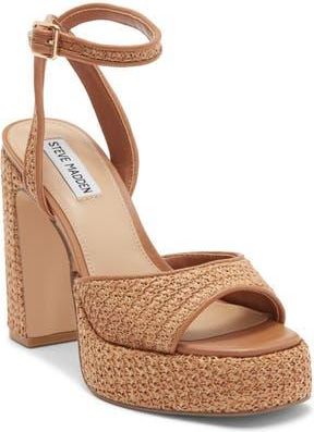 Steve Madden Kymmee Platform Pump in Brown Raffia at Nordstrom Rack, Size 6.5