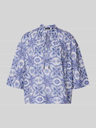 Joop Regular Fit Bluse mit Schl&uuml;sselloch-Ausschnitt Modell Beyda in Blau, Gr&ouml;&szlig;e 34