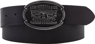 Levi's Lederg&uuml;rtel LEVIS Billy Plaque Belt, Damen, Gr. 11,5, schwarz (regular schwarz), Rindsleder, G&uuml;rtel Lederg&uuml;rtel, mit markanter Koppelschliesse