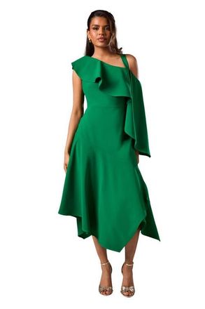 Coast Petite Midi Wedding Guest Dress in Emerald at Nordstrom, Size 10P