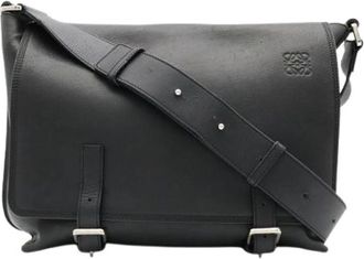 Loewe Pre-owned Anagram Leren Schoudertas - Dames - Vintage Schoudertas - Zwart - ONE Size - Leer - Vintage