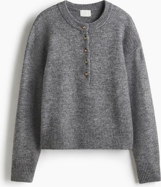 H&M Pullover mit Knöpfen - Grau
