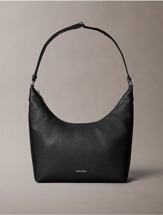 Calvin Klein Womens Logo Strap Shoulder Bag - Black